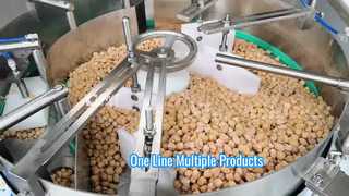 Máquina llenadora de ingredientes cortados en cubitos de 12 cabezales / Máquina llenadora rotativa (garbanzos)