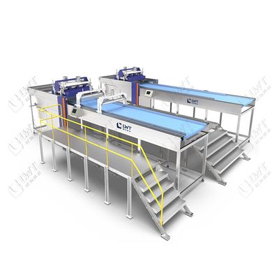 Cargador automático de cestas descargador para sistemas de esterilización de retortes