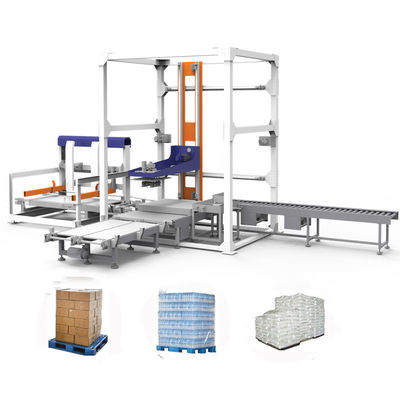 Palletizador automático de latas magnéticas para líneas de embalaje de alimentos.