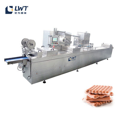 Salchicha Alimentos Equipo de sellado automático de carne de cerdo y carne de res de película de estiramiento Máquina de embalaje al vacío