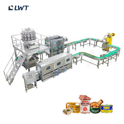 220V / 380V Línea de producción automática de carne enlatada Equipo de enlatado de cordero