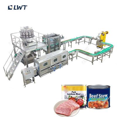220V/380V Línea automática de producción de carne enlatada Equipo de procesamiento de carne para el almuerzo